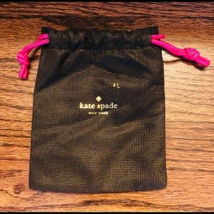 Kate Spade small brown drawstring pouch for jewelry 5”x6”